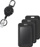 Sliding Badge Holder Vertical Plastic Case with Retractable Keychain Badge Reel for up to 8 oz Hard Card Protector for ID Credit Cards Proximity Key Cards Driver’s Licenses and Passes