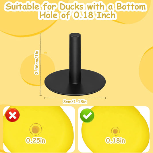 20Pcs Plastic Duck Holder Car, Rubber Duck Plug Ducks Display Fixed Mount Duck Holder, Self-Adhesive Duck Holder for Car, Gift for Car Lover, Black(Rubber Ducks Not Included)
