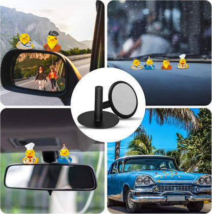 20Pcs Plastic Duck Holder Car, Rubber Duck Plug Ducks Display Fixed Mount Duck Holder, Self-Adhesive Duck Holder for Car, Gift for Car Lover, Black(Rubber Ducks Not Included)