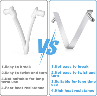 6Pcs Pool Brush Clip V-Shaped Clip, Pool Hooks for Poles Swimming Pools & Accessories Pool Pole Clips, Suitable Double Pin Pool Accessories Tools for Brushes Skimmers Pool Net Stainless Steel Clips