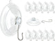 Suction Cup Hooks, 1.77 Inch Small Window Suction Cups with Metal Hooks, Removable and Reusable, Clear, 12 Pcs