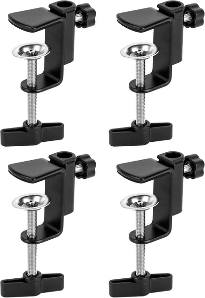 Universal Desk C-Clamp with 1/2" Thread Hole, 4 Pack Adjustable Metal Mounting Table Clamp, Desk Light Clamp Mount Holder for Swing Arm Magnifying Desk Lamp Microphone Camera