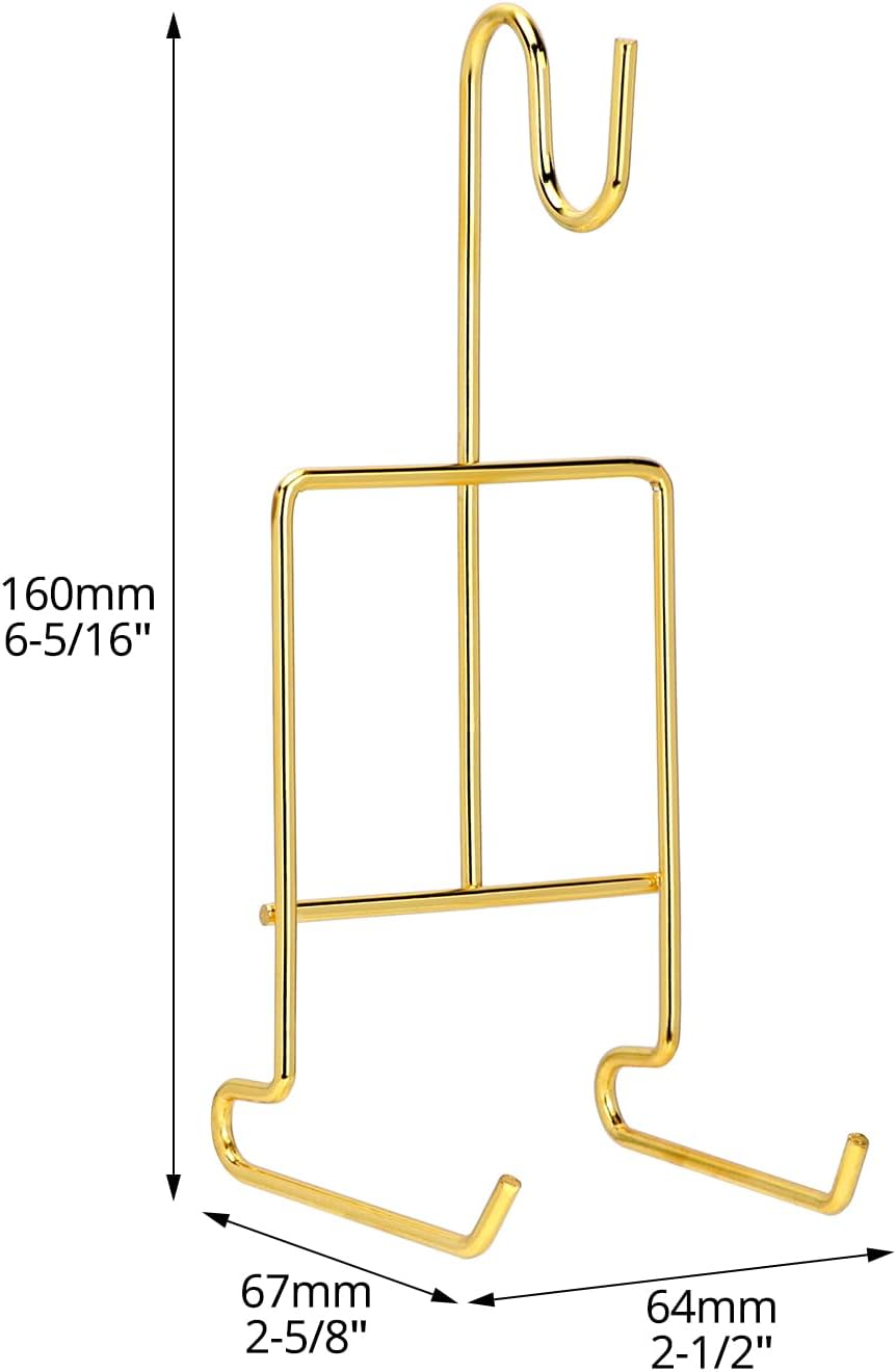 6 Pack Gold Tea Cup and Saucer Display Stand Holder Rack for China Coffee Mugs Organizer – Teacup Easel for Kitchen, Dining Room, and Curio Cabinet Displays