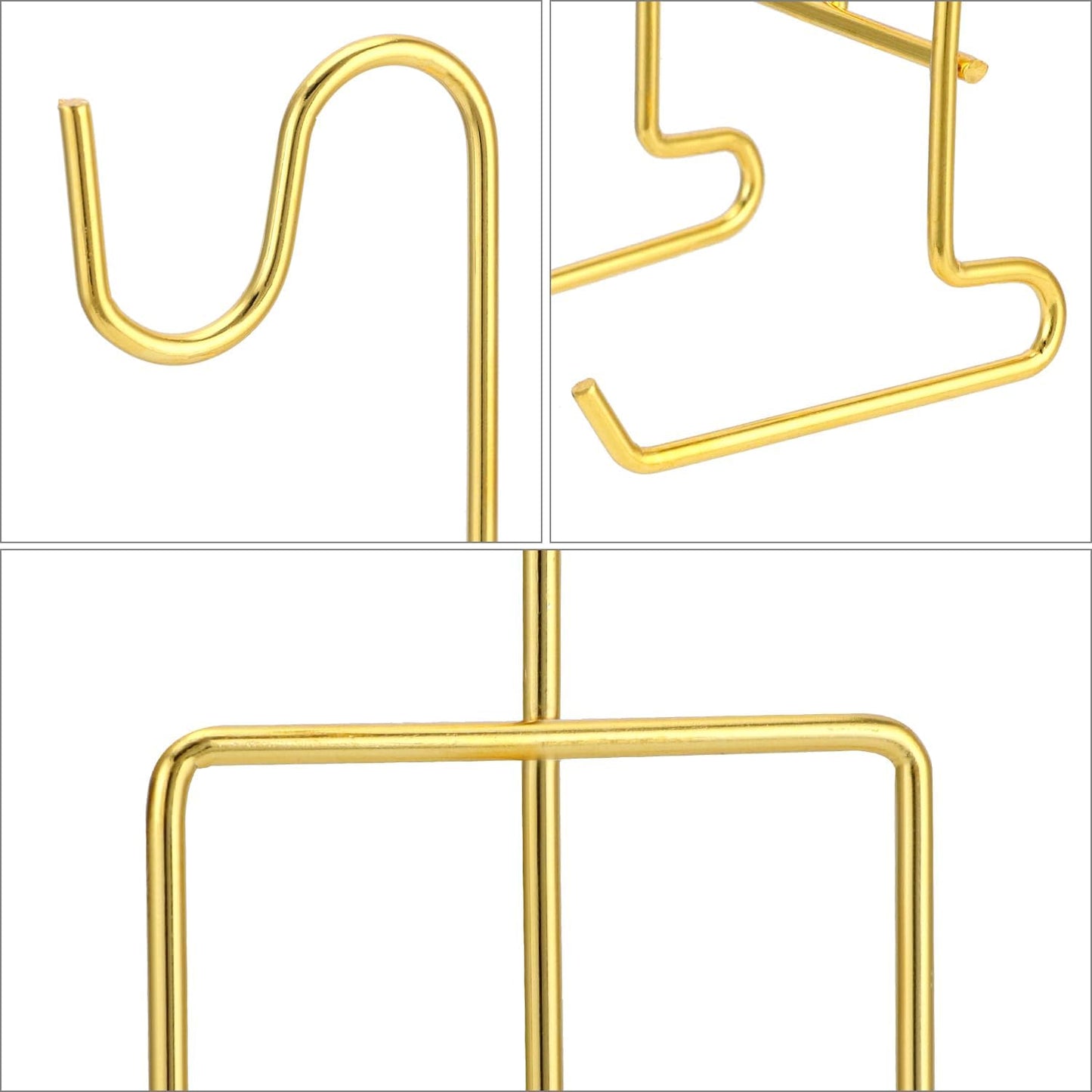 6 Pack Gold Tea Cup and Saucer Display Stand Holder Rack for China Coffee Mugs Organizer – Teacup Easel for Kitchen, Dining Room, and Curio Cabinet Displays
