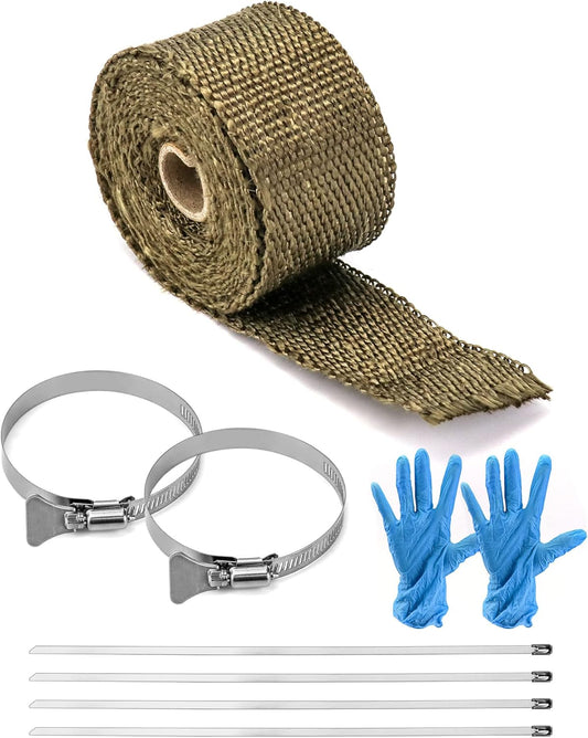 Fireproof Pipe Wrap, Pipe Insulation Webbing Anti-Scald Chimney Ribbon Furnace Flue Protector with 2 Clips