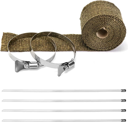 Fireproof Pipe Wrap, Pipe Insulation Webbing Anti-Scald Chimney Ribbon Furnace Flue Protector with 2 Clips
