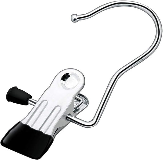 Boot Hanging Clips Hooks - 8 Pcs Boot Hangers Laundry Clips Stainless Steel Clothes Pins for Drying Sock (Black)
