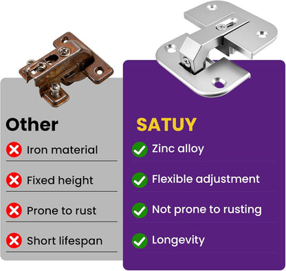 2Pcs 343.90.710 Pie Cut Corner Hinges | Zinc Alloy Adjustable Concealed Replacement Hinges with Screws | Fits SSP 17/19/21, Cabinets & Bifold Doors