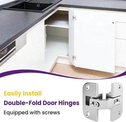 2Pcs 343.90.710 Pie Cut Corner Hinges | Zinc Alloy Adjustable Concealed Replacement Hinges with Screws | Fits SSP 17/19/21, Cabinets & Bifold Doors