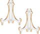 2 Pack 5inch White Gold Thicken Acrylic Easels Display Stand Plate Stand Holder display Pictures Frame ,Decorative Plates, and Artworks