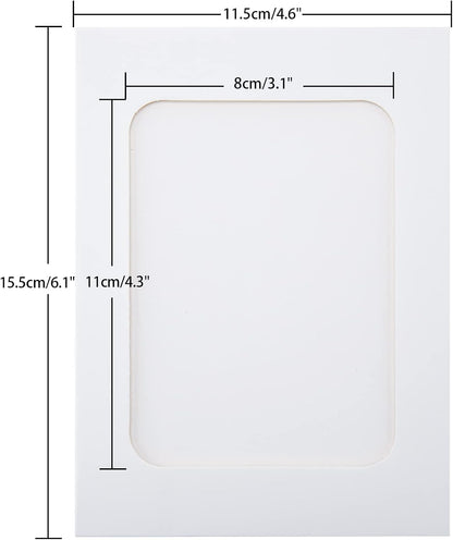 20Pcs Paper Photo Frames, 4x6Inch White Picture Display Holders, Cardborad Picture Frames with String and Clips, DIY Graduation Photo Hanging Banner for Home, Classroom, Offices