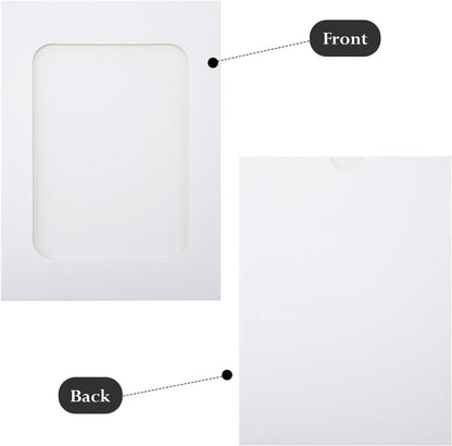 20Pcs Paper Photo Frames, 4x6Inch White Picture Display Holders, Cardborad Picture Frames with String and Clips, DIY Graduation Photo Hanging Banner for Home, Classroom, Offices