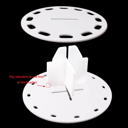 12 Hole Round Shape Drying Rack Storage Display Bracket Shelf Holder ,Spinning Storage Caddy for Oval Ink Blending Brushes Blender（White）