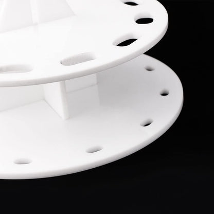 12 Hole Round Shape Drying Rack Storage Display Bracket Shelf Holder ,Spinning Storage Caddy for Oval Ink Blending Brushes Blender（White）