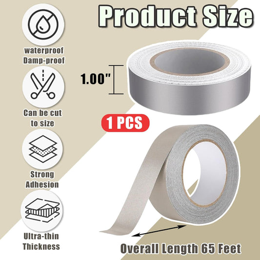 Faraday Cloth Conductive Adhesive High-Shielding Tape Waterproof Conductive Tape for Signal Screens for Electrical Connection EMI Shielding Display Repair Cable Interference Blocking (1 Inch x 65 Ft)