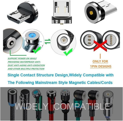 Magnetic Charging Series (Micro Tips) 10pcs,Just Micro USB Tips Without USB Cable Cords,Compatible for MicroAndriod SmartSeries.