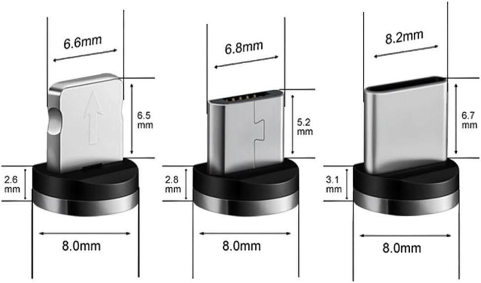 Magnetic Charging Tips lPhone 15pcs,1Pin 360° Rotate Connector Adapters for iOS-Lightlng Ports Series,Just Plugs to Charging/Water-dustproof/antioxidant Without Cord&Non-Data