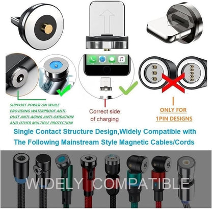 Magnetic Charging Tips lPhone 15pcs,1Pin 360° Rotate Connector Adapters for iOS-Lightlng Ports Series,Just Plugs to Charging/Water-dustproof/antioxidant Without Cord&Non-Data