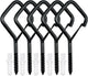 5 PCS Black Eye Screw Hooks, 4 Inch Ceiling Hooks for Hanging Heavy Duty Items with Safety Buckle – Metal Eye Bolt Hooks for Hanging Plants, Wind Chimes, Bird Feeders, String Lights, and More