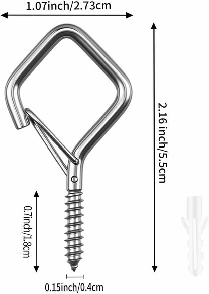 20 Pcs 304 Stainless Steel Eye Screw Hooks for Hanging Heavy Duty.Windproof Ceiling Hooks for Hanging Plants,Cup,Wind Chime,Bird Feeders,Christmas String Lights at Indoor&Outdoor 2.2 Inch