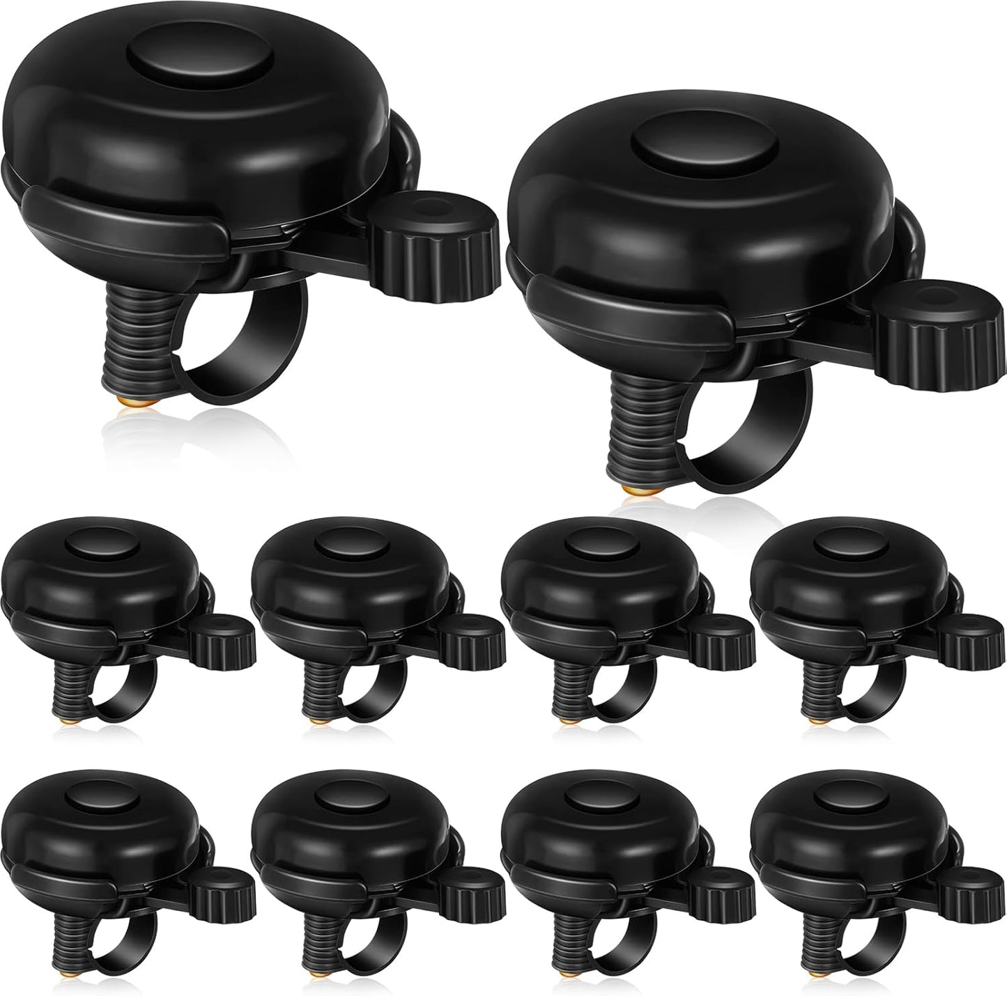 15 Pcs Classic Bike Bell Aluminum Bicycle Bell Loud Crisp Clear Sound Bike Accessories Easy Installation for Adults Kids Girls Boys, Black