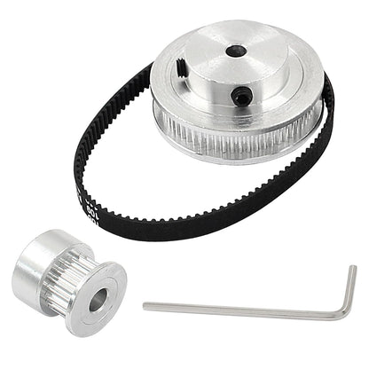 2Pcs Set GT2 Synchronous Wheel 20&60 Teeth 5mm Bore Aluminum Timing Pulley with 2Pcs Length 200mm Width 6mm Belt