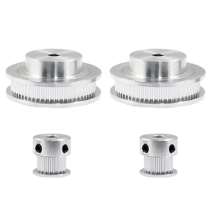 2Pcs Set GT2 Synchronous Wheel 20&60 Teeth 5mm Bore Aluminum Timing Pulley with 2Pcs Length 200mm Width 6mm Belt