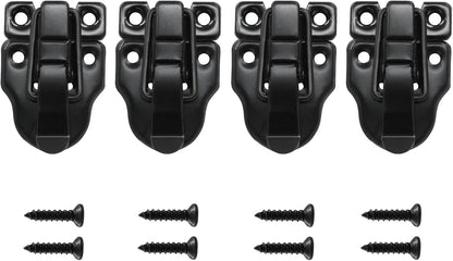 4Pack Retro Black Box Toggle Latch Antique Duckbilled Hasp Latch Catch with Padlock Hole Box Hasp Lock Toggle Hasp Latches Hardware for Jewelry Box Cabinet Wooden Case Ordinary Box Crafts