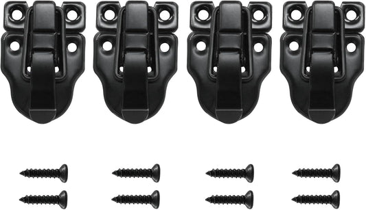 4Pack Retro Black Box Toggle Latch Antique Duckbilled Hasp Latch Catch with Padlock Hole Box Hasp Lock Toggle Hasp Latches Hardware for Jewelry Box Cabinet Wooden Case Ordinary Box Crafts