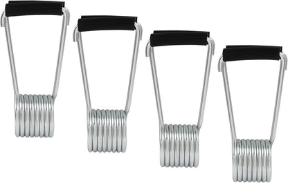 4 Pack Spring Door Closer, Automatic Self-Closing Door Hinge with Rubber Bumper for Cabinet, Closet and Interior Doors
