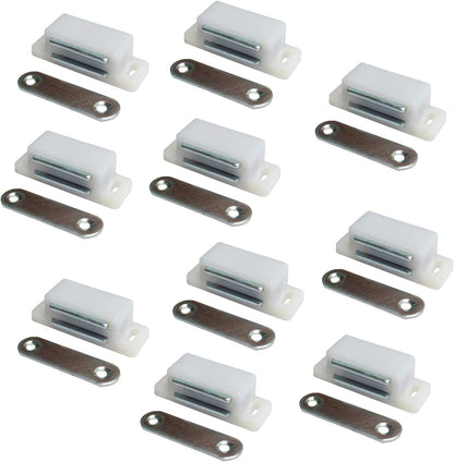 Magnetic Door Catch Latches for Cabinet Doors, Cupboards, Drawers & Shutters -Pack of 10