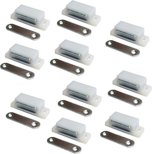 Magnetic Door Catch Latches for Cabinet Doors, Cupboards, Drawers & Shutters -Pack of 10