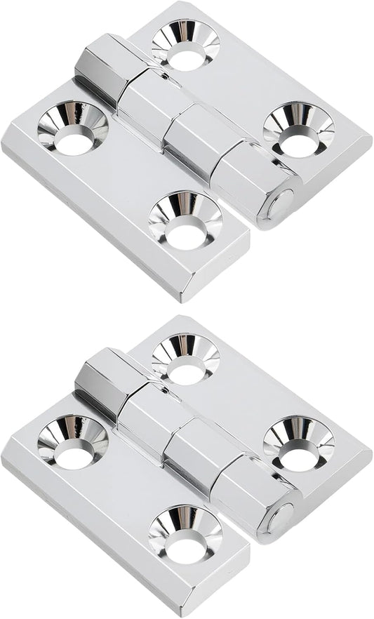 Butt Hinge Zinc Alloy Door Hinge Polished Chrom Silver Residential Bed Room Hinge for Doors Hardware 2.36" x 2.36" -2pcs