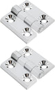Butt Hinge Zinc Alloy Door Hinge Polished Chrom Silver Residential Bed Room Hinge for Doors Hardware 2.36" x 2.36" -2pcs