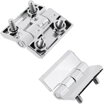 Cabinet Hinge Zinc Alloy Door Hinges with Screw Bolts Polished Chrom Silver Butt Hinge for Electrical Distribution Boxes 2" x 2" - 2pcs
