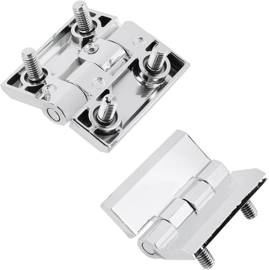 Cabinet Hinge Zinc Alloy Door Hinges with Screw Bolts Polished Chrom Silver Butt Hinge for Electrical Distribution Boxes 2" x 2" - 2pcs