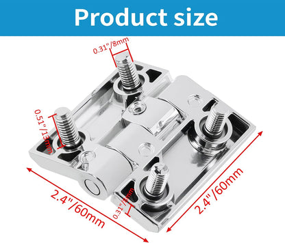 Cabinet Hinge Zinc Alloy Door Hinges with Screw Bolts Polished Chrom Silver Butt Hinge for Electrical Distribution Boxes 2" x 2" - 2pcs