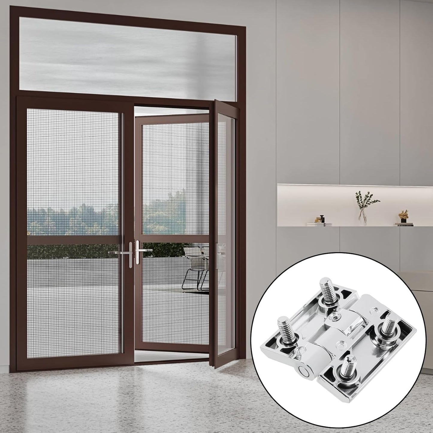 Cabinet Hinge Zinc Alloy Door Hinges with Screw Bolts Polished Chrom Silver Butt Hinge for Electrical Distribution Boxes 2" x 2" - 2pcs