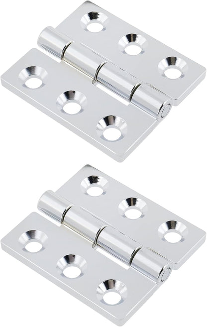 Butt Hinge Zinc Alloy Cabinet Hinges Polished Chrom Silver Residential Bed Room Hinge for Doors Hardware 2.56" x 2.16" -2pcs