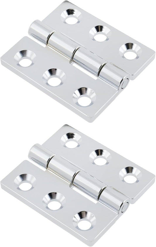Butt Hinge Zinc Alloy Cabinet Hinges Polished Chrom Silver Residential Bed Room Hinge for Doors Hardware 2.56" x 2.16" -2pcs