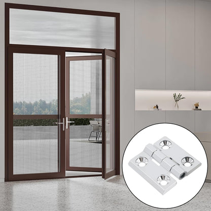 Butt Hinge Zinc Alloy Door Hinge Polished Chrom Silver Boat Hatch Hinges Heavy Duty Residential Bed Room Hinge for Doors Hardware 1.96" x 1.96" -4pcs