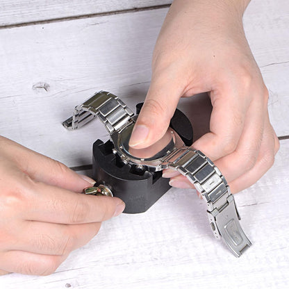 Watch Back Case Cover Remover Holder, Watch Repair Tool Adjustable 32mm PVC Black