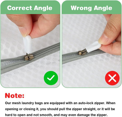 Durable Honeycomb Mesh Laundry Bags, 2 XX-Large 24in x 24in Washing Delicate Bags with Colorful Zipper for Huge Clothes, Curtain, Coverlet, Carpet