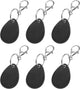 6pcs Leather Key Fob, PU Leather Car Keychain Blanks Key Holder with Key Rings for Key ID Cards DIY Laser Engraving
