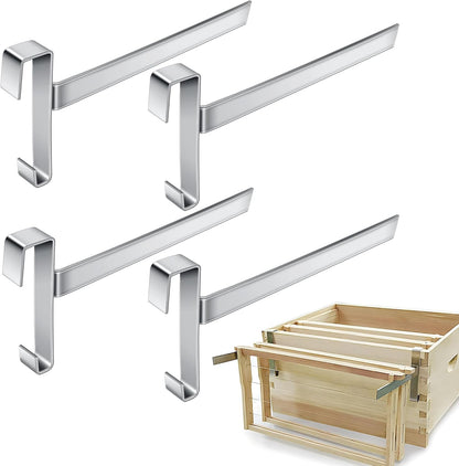 4 Pcs Beehive Frame Holder- Stainless Steel Beehive Frame Perch- 5 Full Frame Capacity Beekeeping Frame Support Bracket Rack- Bee Hive Frame Grip for Beekeeper