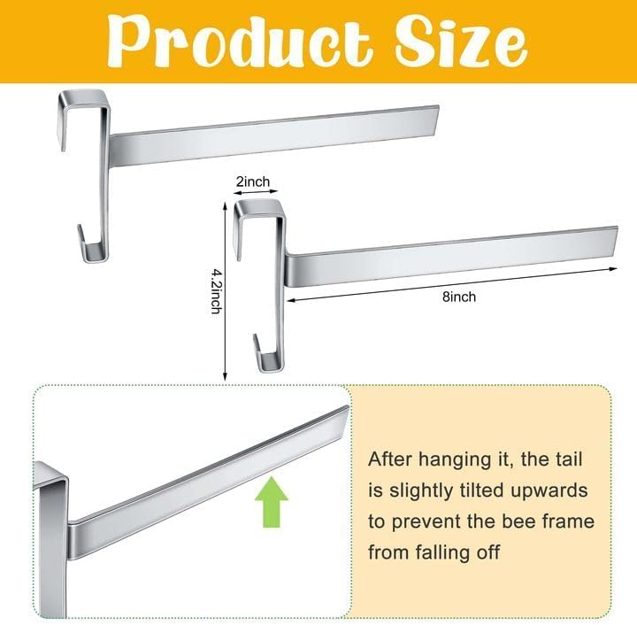 4 Pcs Beehive Frame Holder- Stainless Steel Beehive Frame Perch- 5 Full Frame Capacity Beekeeping Frame Support Bracket Rack- Bee Hive Frame Grip for Beekeeper