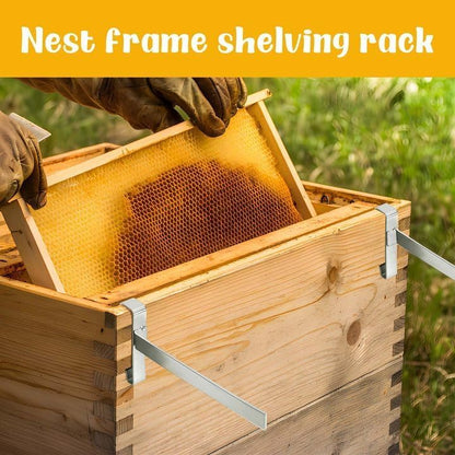 4 Pcs Beehive Frame Holder- Stainless Steel Beehive Frame Perch- 5 Full Frame Capacity Beekeeping Frame Support Bracket Rack- Bee Hive Frame Grip for Beekeeper