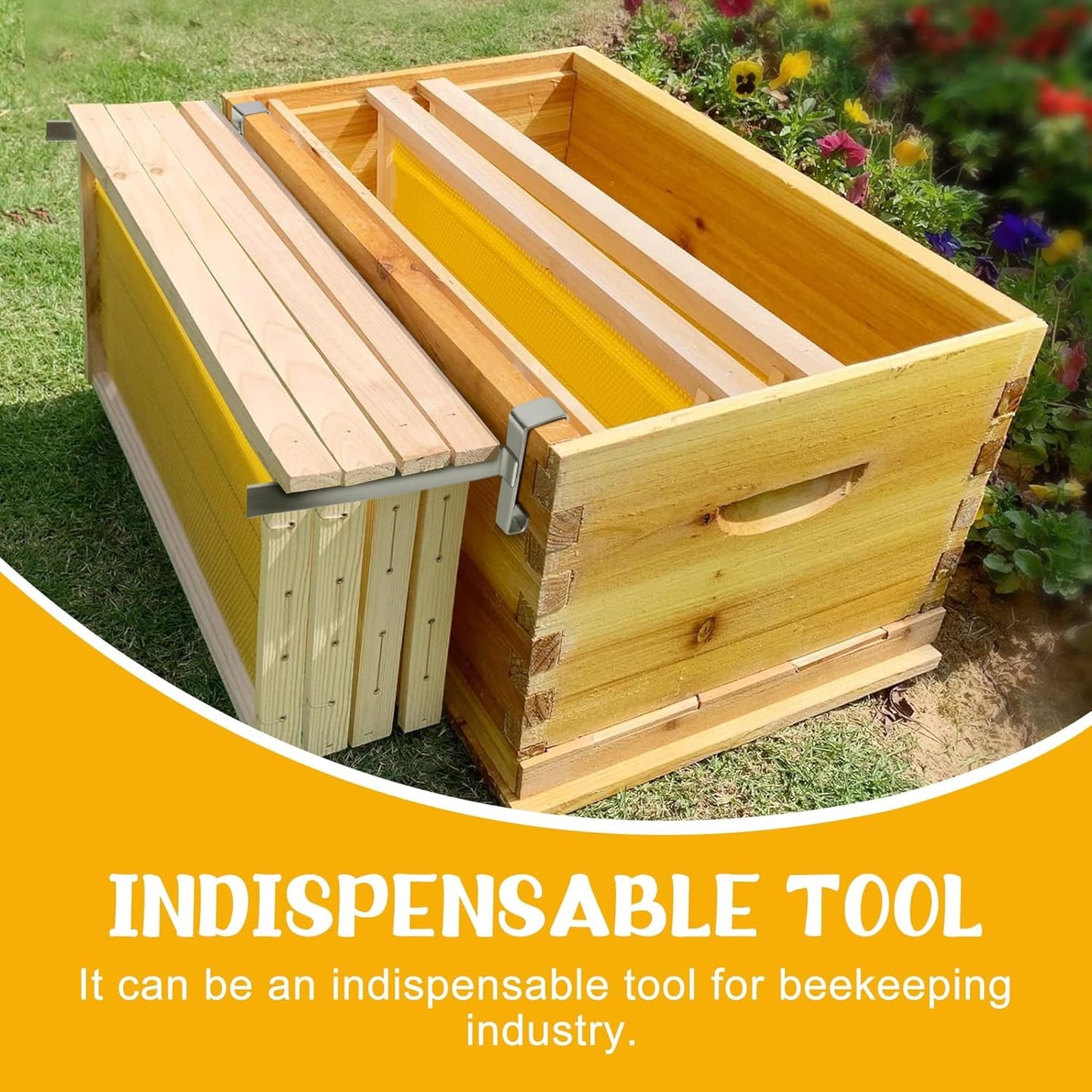 4 Pcs Beehive Frame Holder- Stainless Steel Beehive Frame Perch- 5 Full Frame Capacity Beekeeping Frame Support Bracket Rack- Bee Hive Frame Grip for Beekeeper