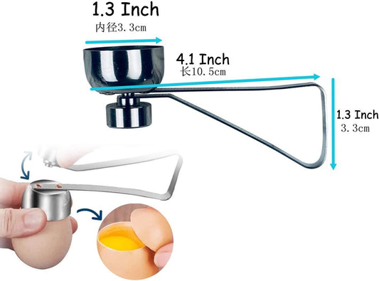 Egg Shell Cutter with Spring Mechanism for Soft and Hard Boiled Eggs Silver 1 Piece