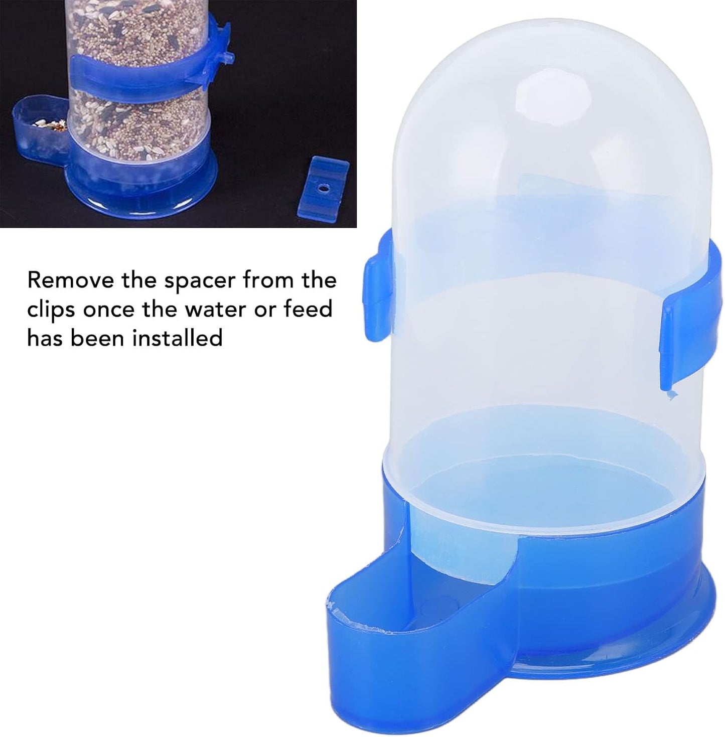 Automatic Hanging Bird Cage Waterer 1 Piece - Plastic Drinker for Quail, Tiger Skin Parrot, Lovebird, Canary and Other Birds